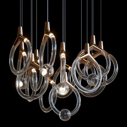 Orvella Crystal Orbit Scatter Chandelier - Zelno Lighting