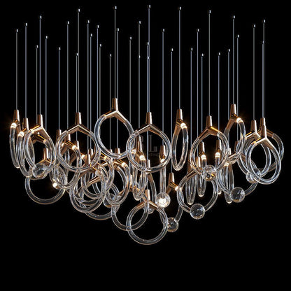 Orvella Crystal Orbit Scatter Chandelier - Zelno Lighting
