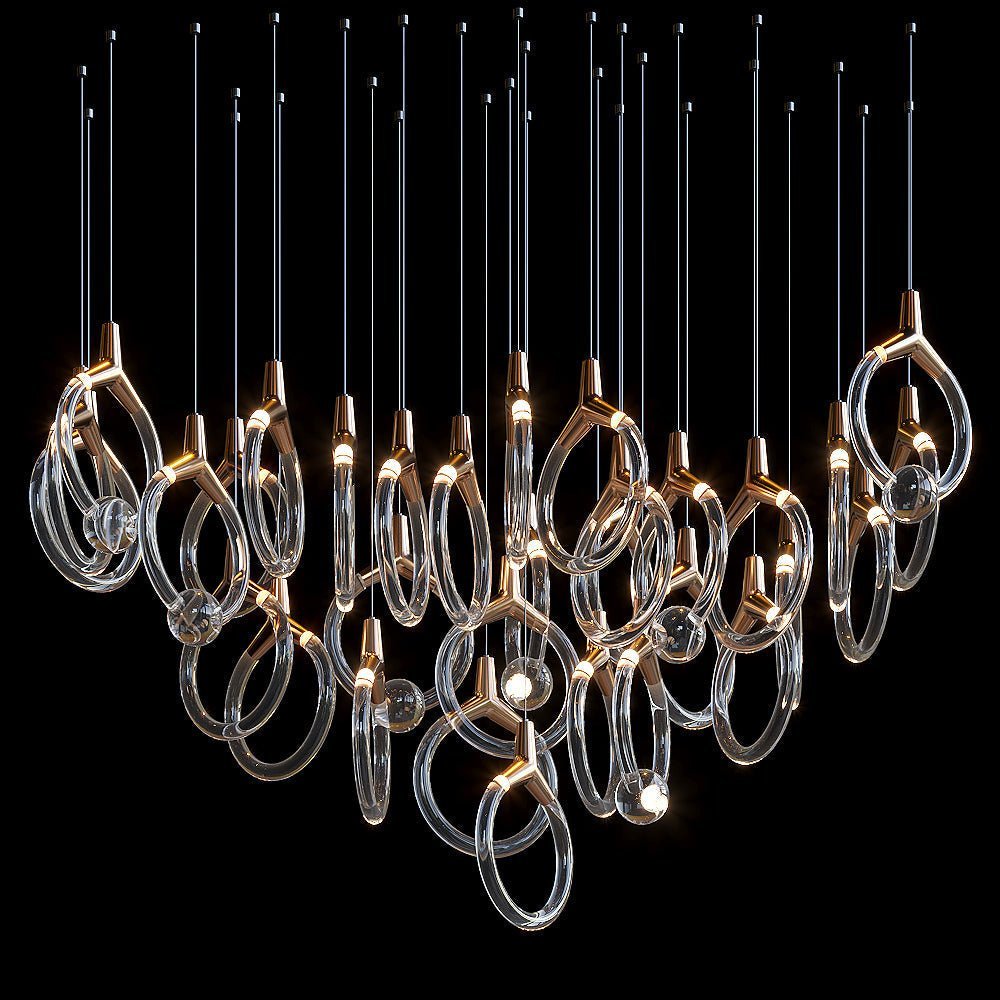 Orvella Crystal Orbit Scatter Chandelier - Zelno Lighting