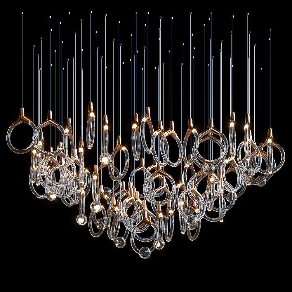 Orvella Crystal Orbit Scatter Chandelier - Zelno Lighting