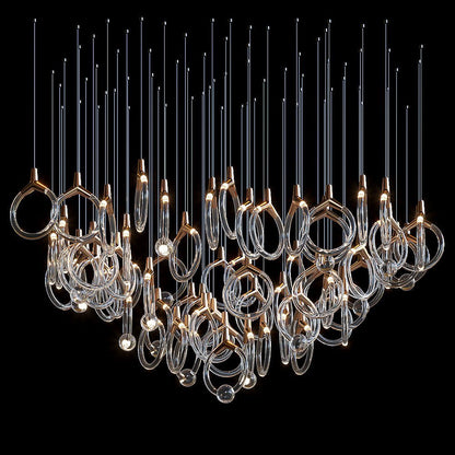 Orvella Crystal Orbit Scatter Chandelier - Zelno Lighting