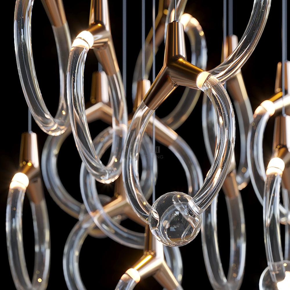 Orvella Crystal Orbit Scatter Chandelier - Zelno Lighting