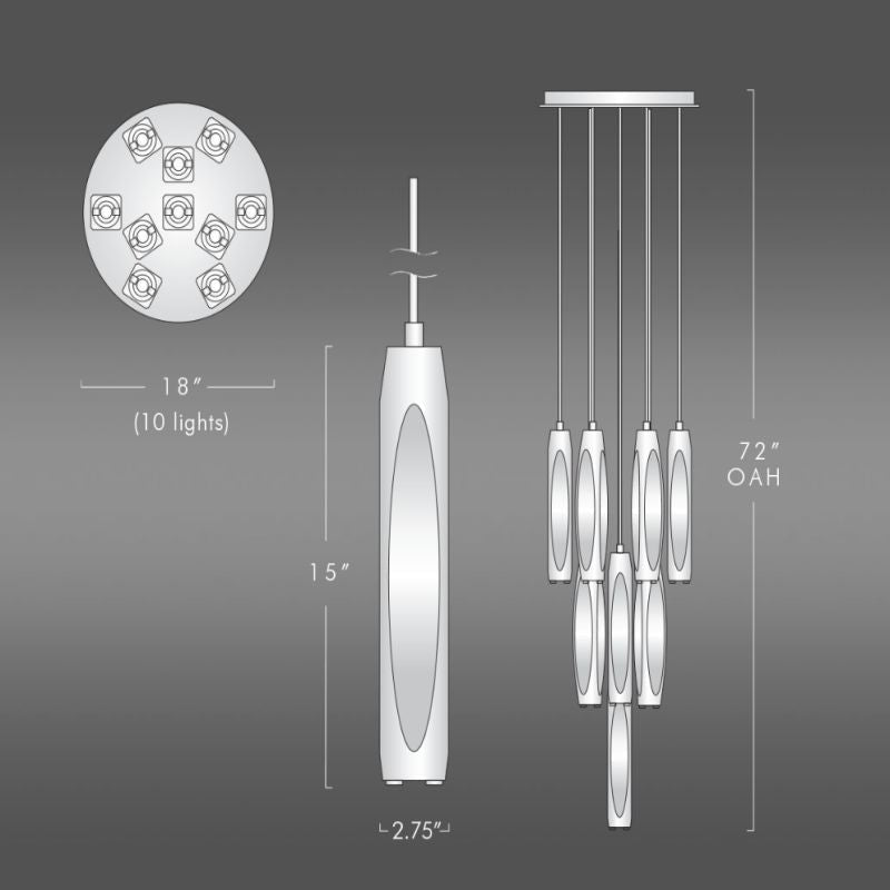 Osleride 10 Light Circular Chandelier - Zelno Lighting