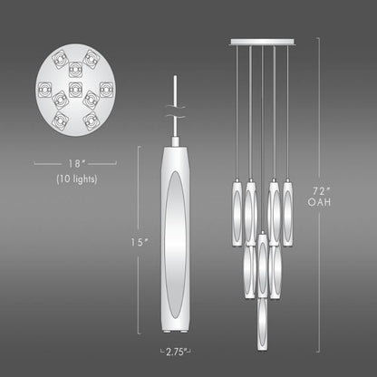 Osleride 10 Light Circular Chandelier - Zelno Lighting