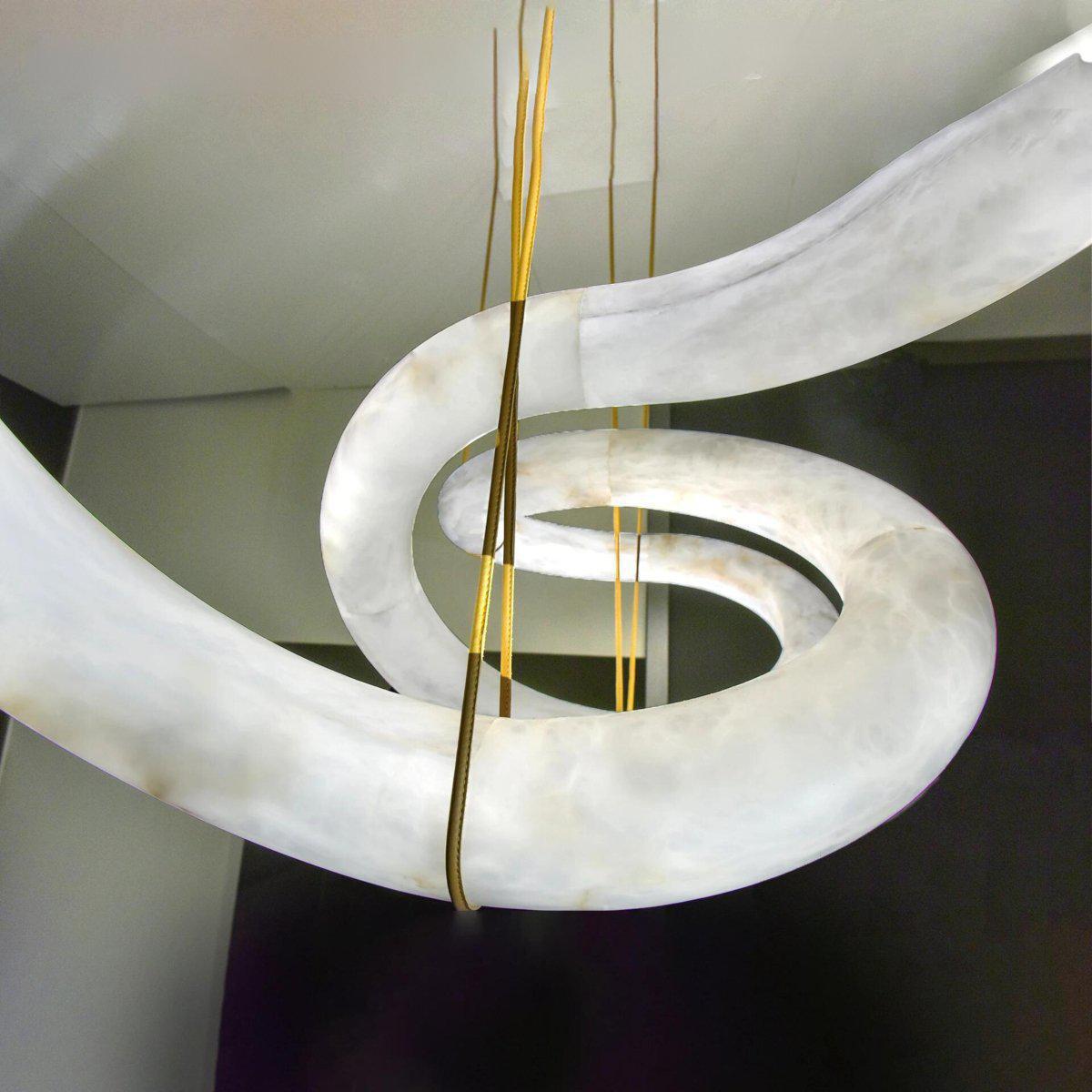 Oslo Infinity Symmetrical Entryway Alabaster Pendant Light - Zelno Lighting