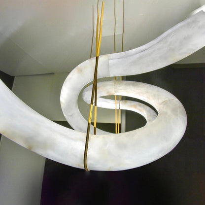Oslo Infinity Symmetrical Entryway Alabaster Pendant Light - Zelno Lighting