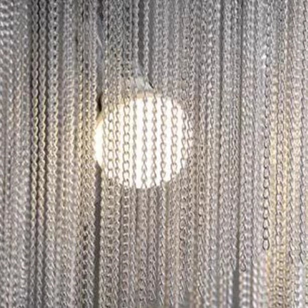 Oversized Art Fashion Spiral Tassel Aluminum Chain Chandelier for Living Room/Foyer - Zelno Lighting