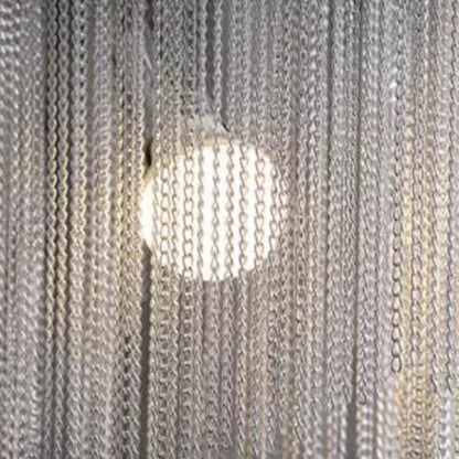 Oversized Art Fashion Spiral Tassel Aluminum Chain Chandelier for Living Room/Foyer - Zelno Lighting