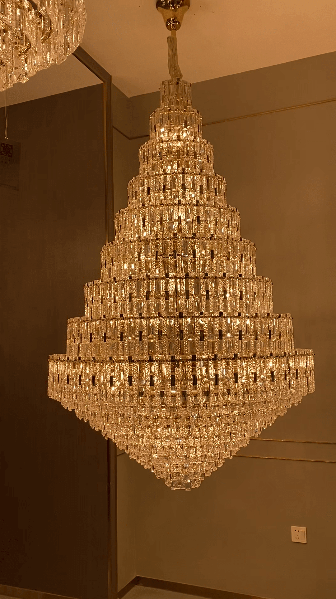 Oversized Luxury Crystal Entryway Chandelier & Foyer Chandelier in Gold Finish - Zelno Lighting