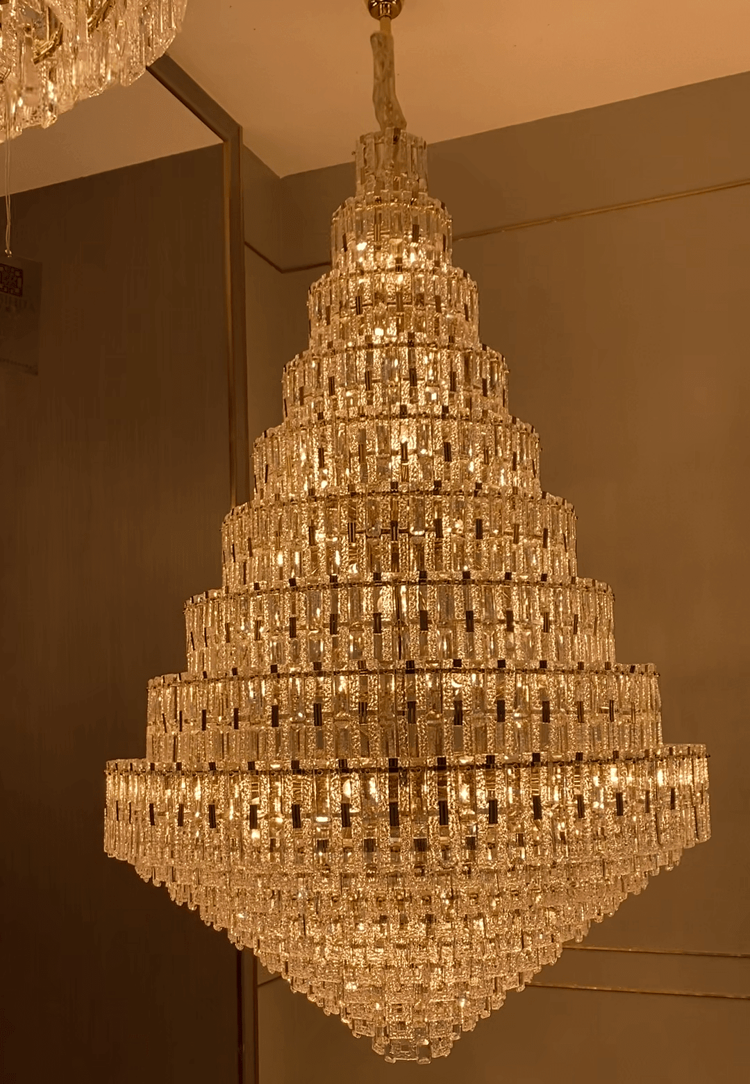 Oversized Luxury Crystal Entryway Chandelier & Foyer Chandelier in Gold Finish - Zelno Lighting