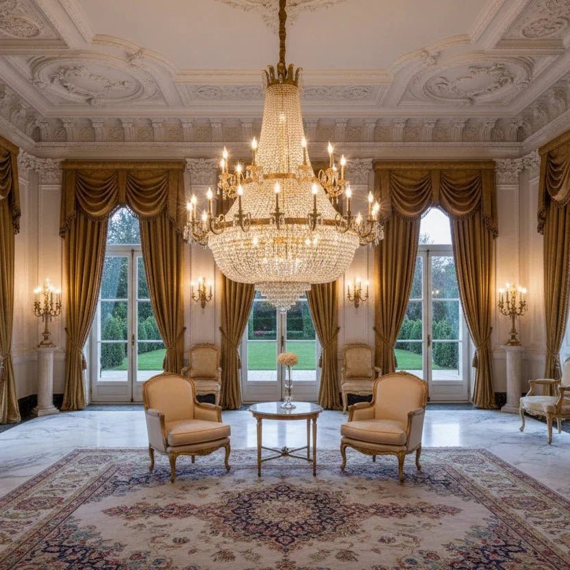 Oversized Luxury Double-layers Golden French Style Crystal Chandelier for Living/Dinning Room/Foyer/Hallway/Staircase - Zelno Lighting