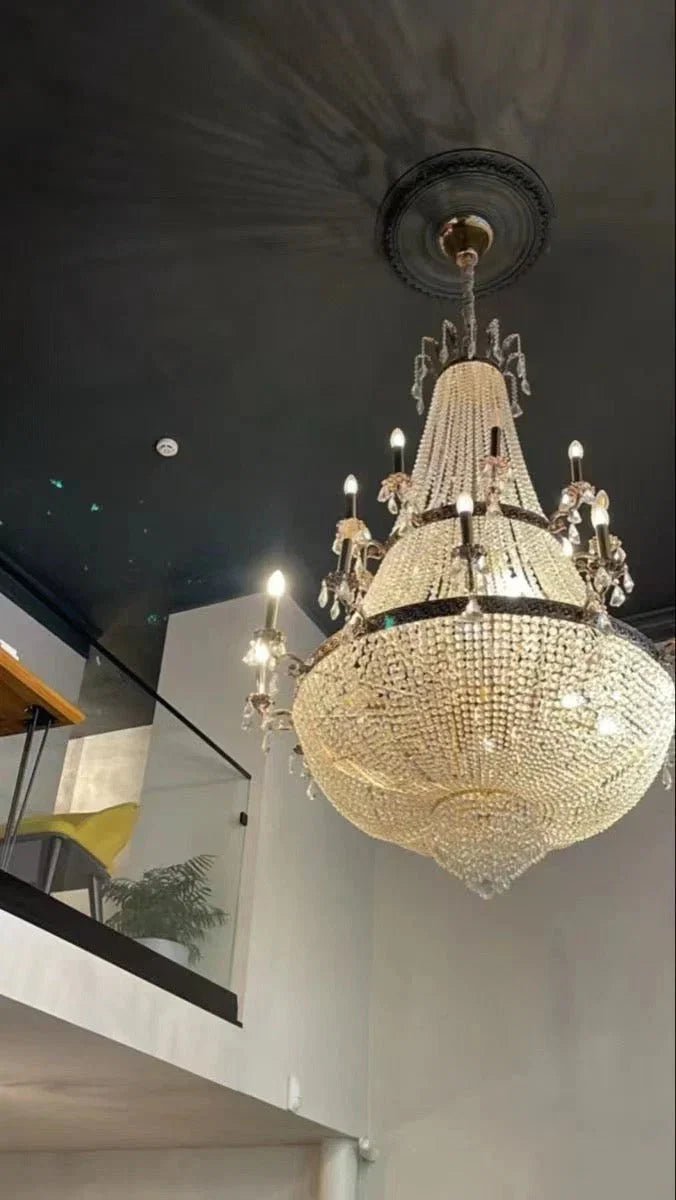 Oversized Luxury Double-layers Golden French Style Crystal Chandelier for Living/Dinning Room/Foyer/Hallway/Staircase - Zelno Lighting