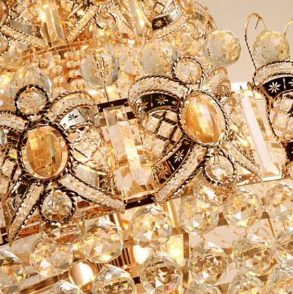 Oversized Luxury Multi-layers Gold Crystal Chandelier For High-ceiling Living Room/Foyer - Zelno Lighting