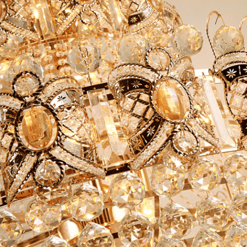 Oversized Luxury Multi - layers Gold Crystal Chandelier For High - ceiling Living Room/Foyer - zelnolighting