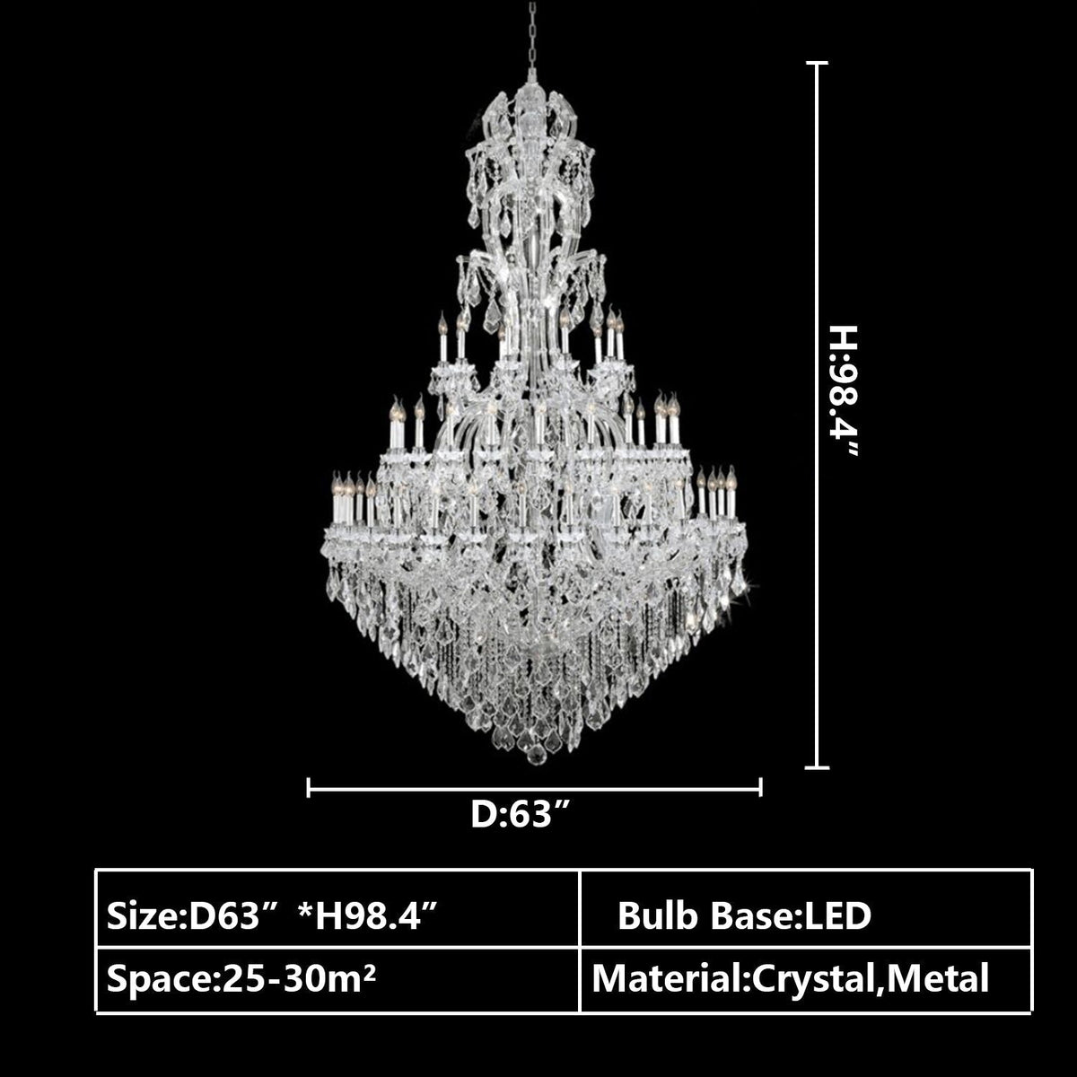 Oversized Luxury Traditional Gold/Chrome Candle Branch Crystal Chandelier for 2-story/Duplex Buildings - Zelno Lighting