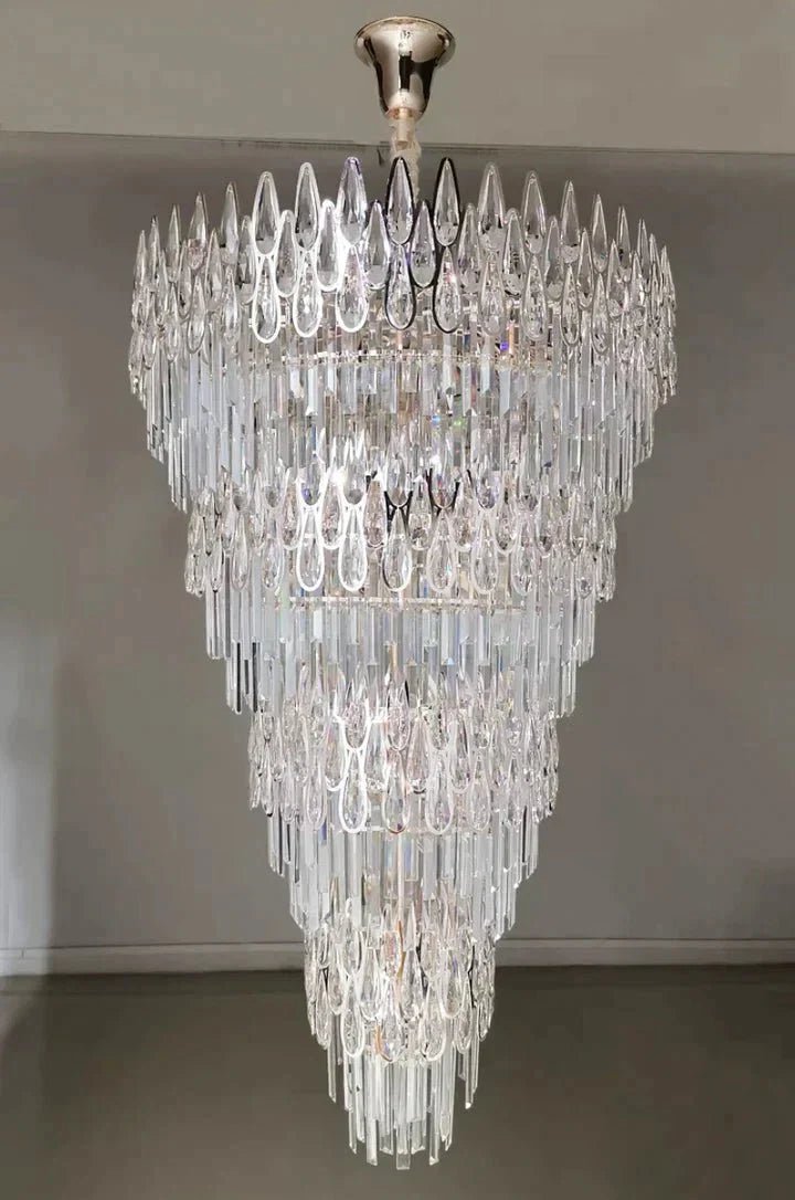 Oversized Multi-layers Luxury Creative Art Crystal Chandelier for Foyer/Staircase/Hallway - Zelno Lighting