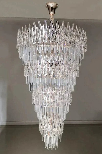Oversized Multi-layers Luxury Creative Art Crystal Chandelier for Foyer/Staircase/Hallway - Zelno Lighting