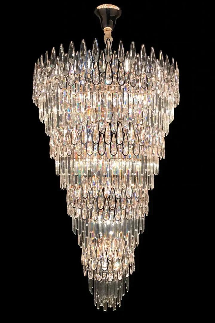Oversized Multi-layers Luxury Creative Art Crystal Chandelier for Foyer/Staircase/Hallway - Zelno Lighting
