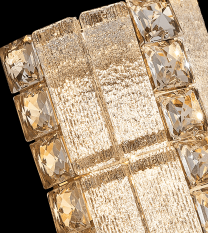 Oversized Multi-layers Luxury Gold Crystal Chandelier For Large Foyer/Hallway/Entryway - Zelno Lighting