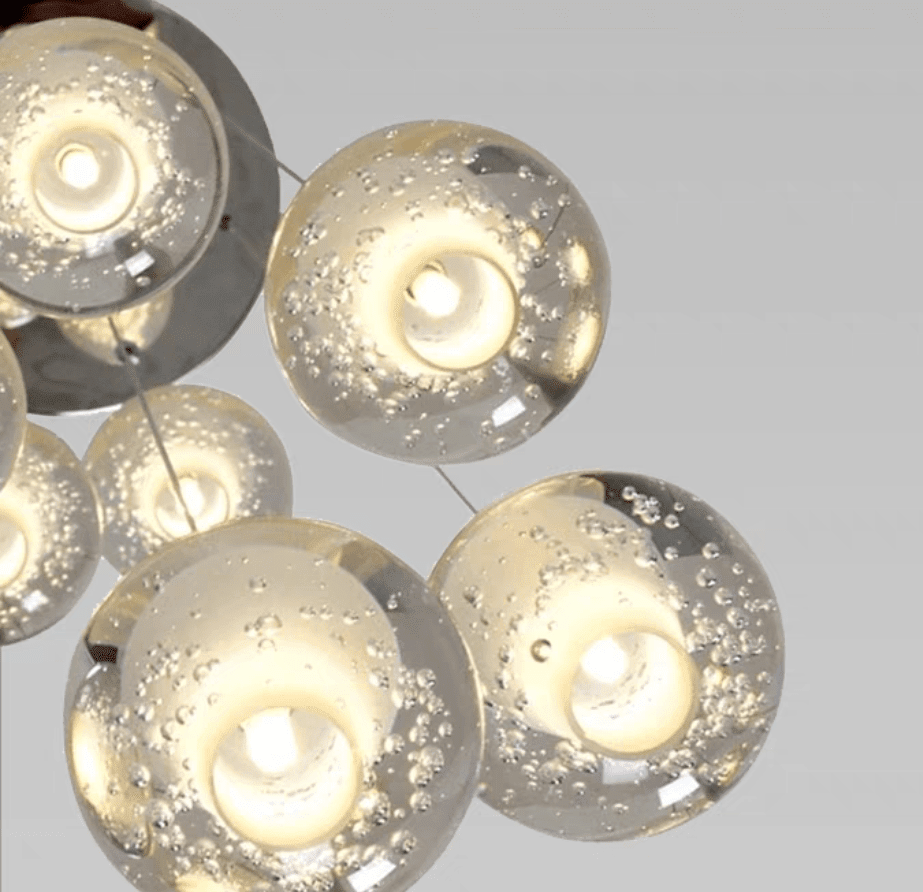 Oversized Nordic Art Round Air Bubbles Pendant Chandelier for Stairs/Spiral Staircase/Hotel Lobby - Zelno Lighting