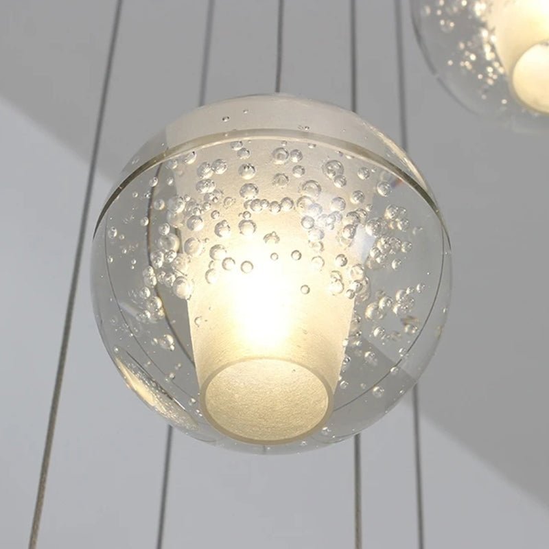 Oversized Nordic Art Round Air Bubbles Pendant Chandelier for Stairs/Spiral Staircase/Hotel Lobby - Zelno Lighting