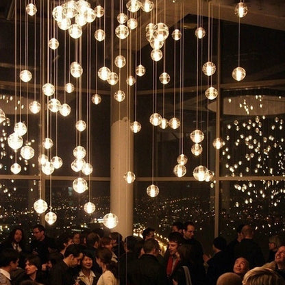 Oversized Nordic Art Round Air Bubbles Pendant Chandelier for Stairs/Spiral Staircase/Hotel Lobby - Zelno Lighting