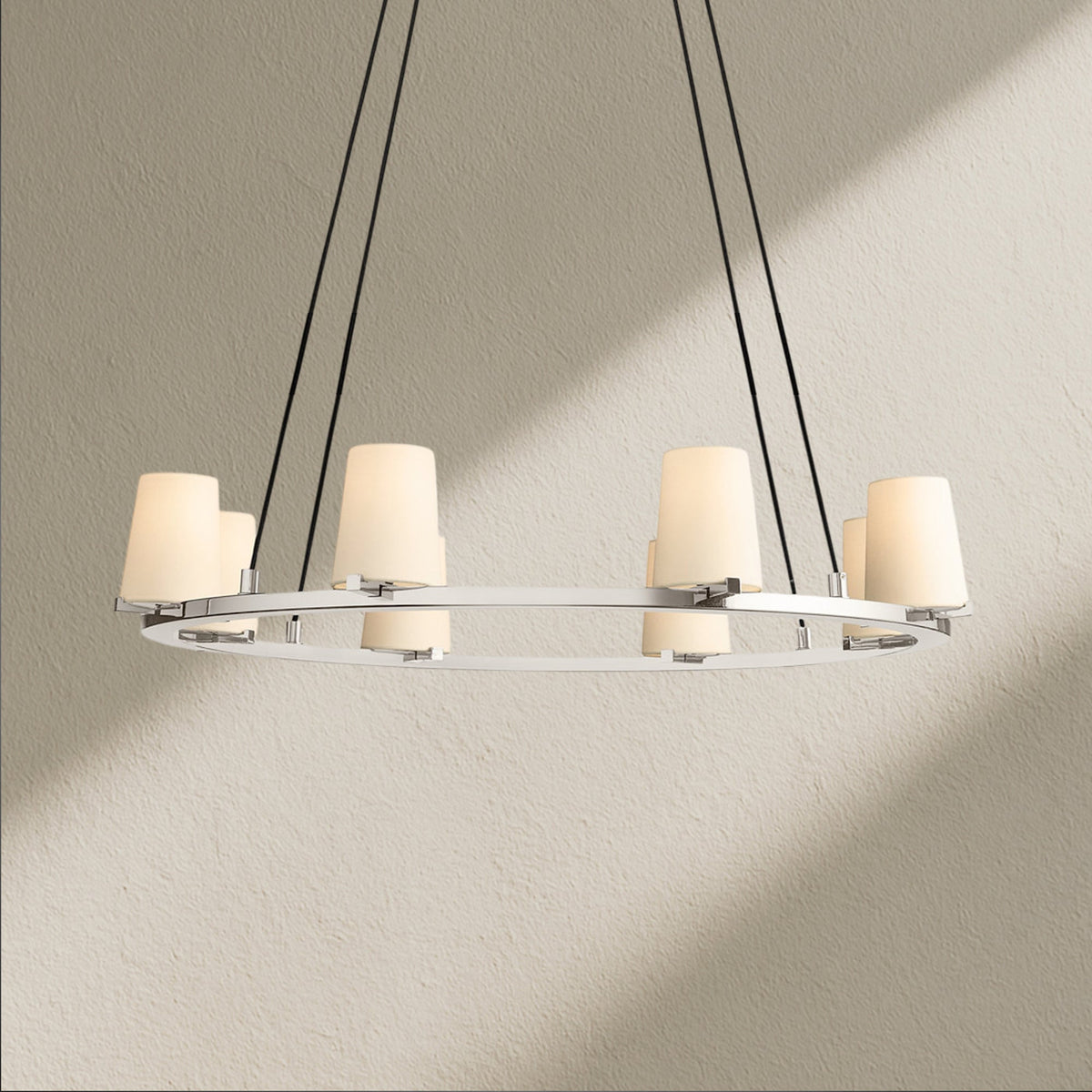 PAFZ Fabric Shade Round Chandelier 36" 48" 60" - Zelno