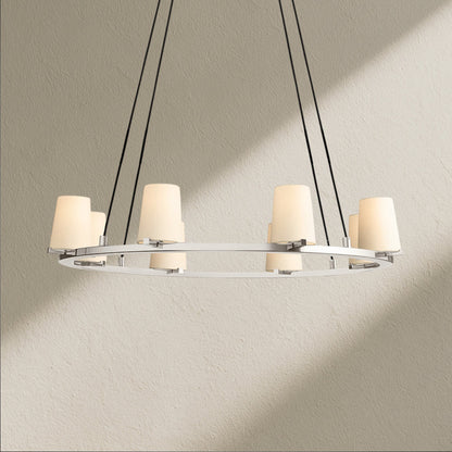 PAFZ Fabric Shade Round Chandelier 36" 48" 60" - Zelno