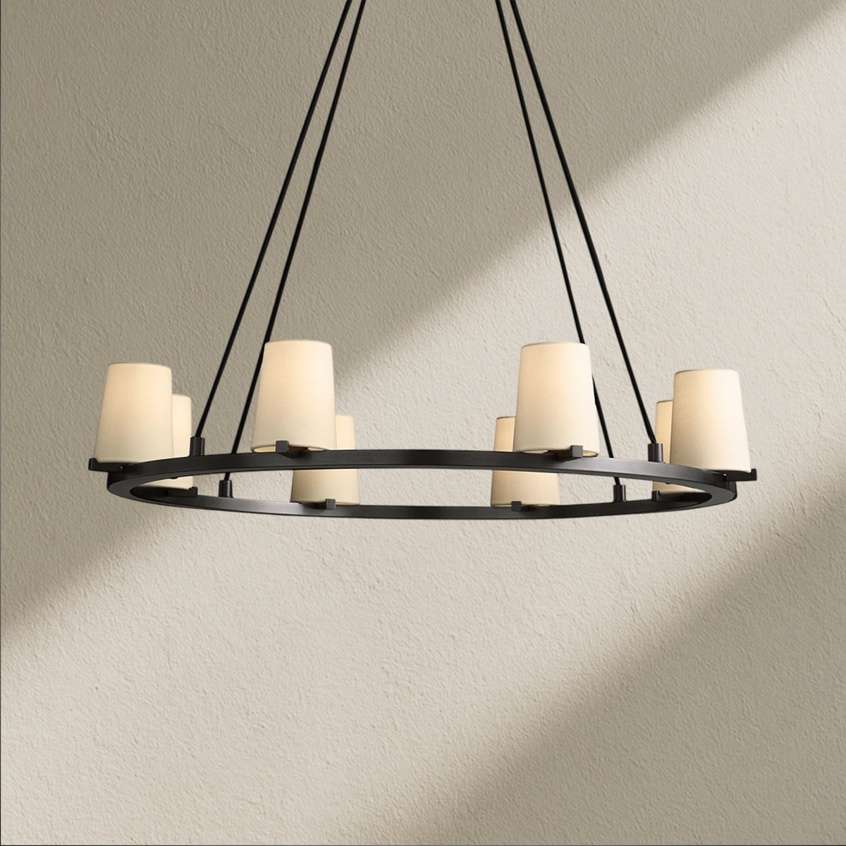PAFZ Fabric Shade Round Chandelier 36" 48" 60" - Zelno
