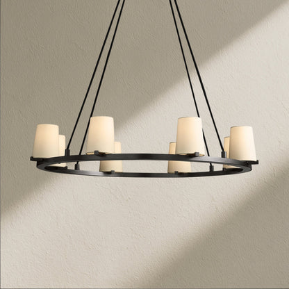 PAFZ Fabric Shade Round Chandelier 36" 48" 60" - Zelno