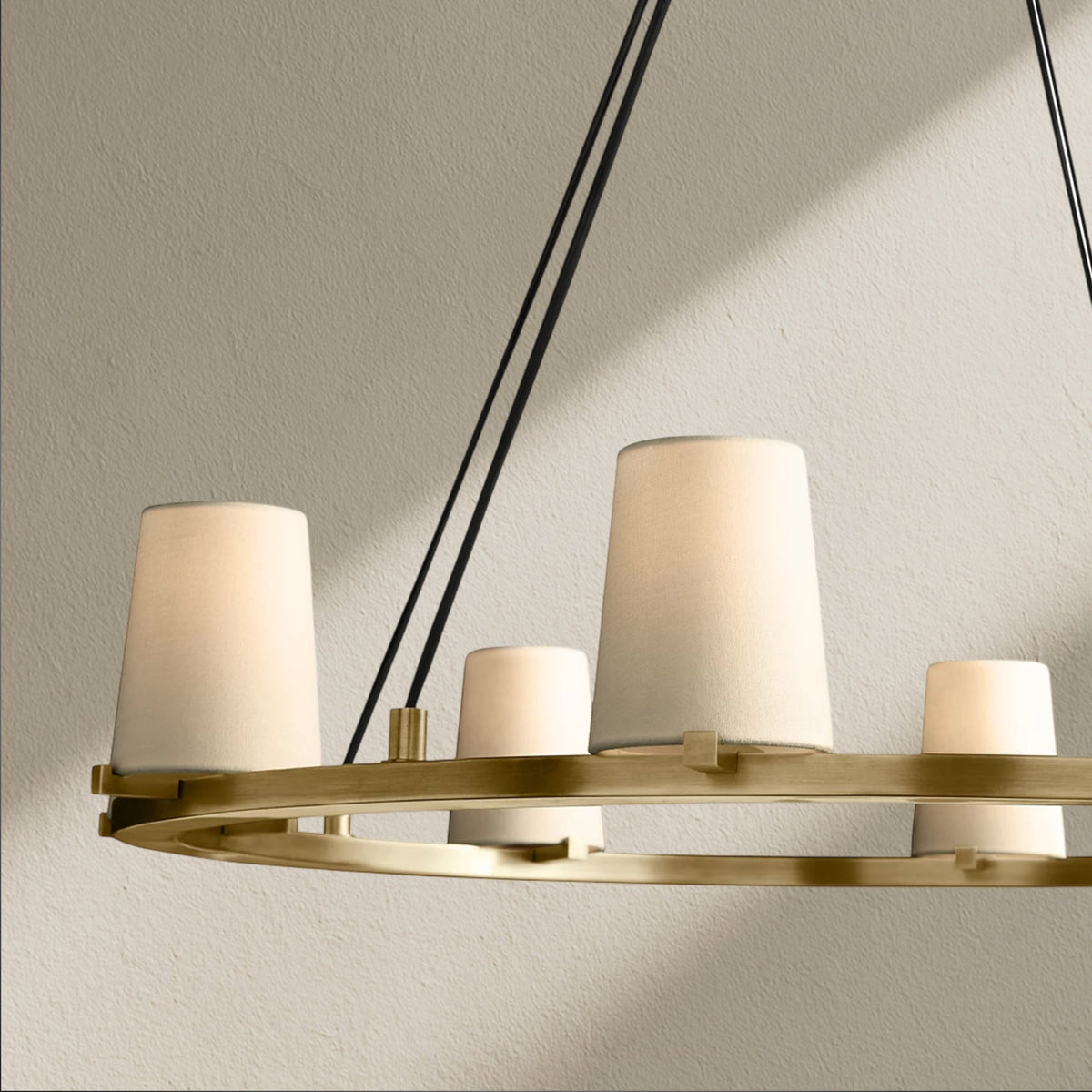 PAFZ Fabric Shade Round Chandelier 36" 48" 60" - Zelno