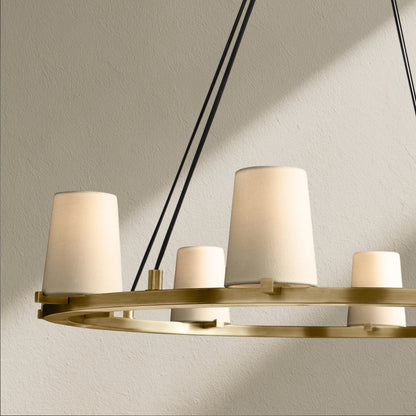 PAFZ Fabric Shade Round Chandelier 36" 48" 60" - Zelno