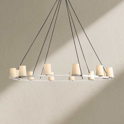 PAFZ Fabric Shade Round Chandelier 36" 48" 60" - Zelno