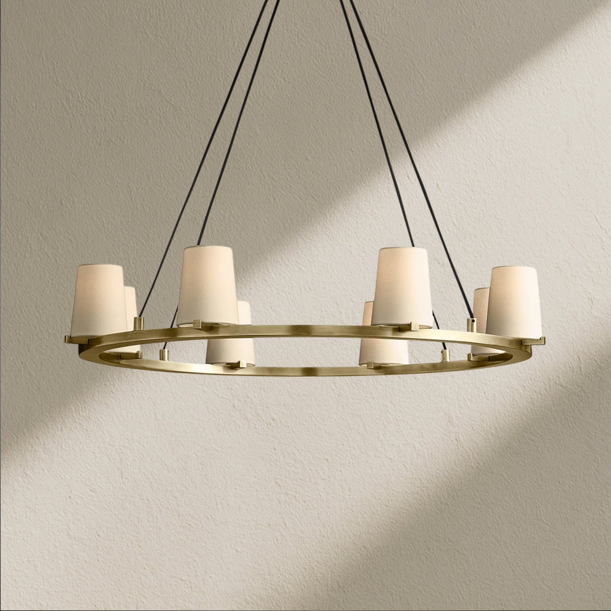 PAFZ Fabric Shade Round Chandelier 36" 48" 60" - Zelno