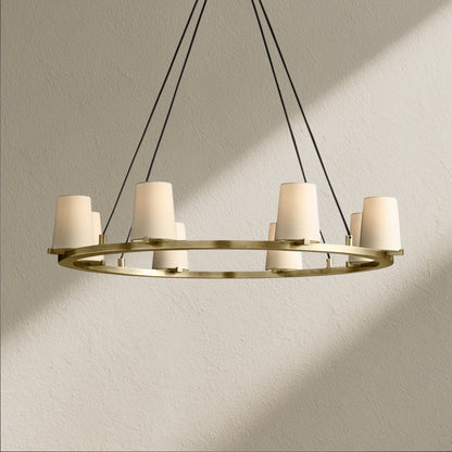 PAFZ Fabric Shade Round Chandelier 36" 48" 60" - Zelno