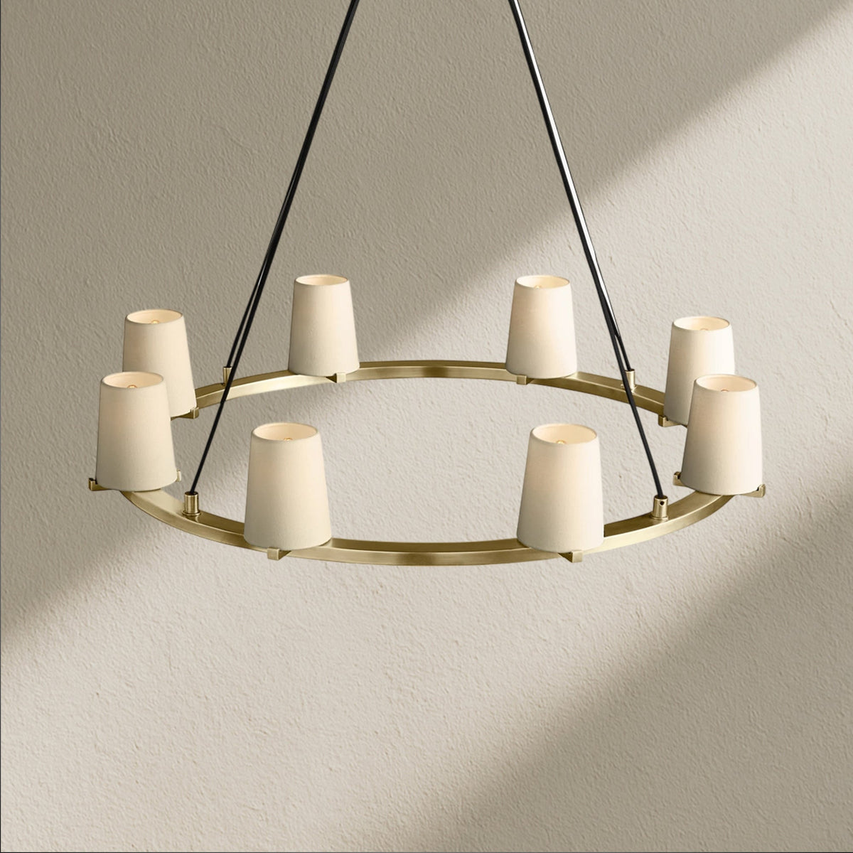 PAFZ Fabric Shade Round Chandelier 36" 48" 60" - Zelno