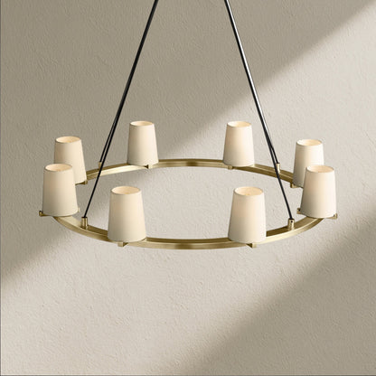 PAFZ Fabric Shade Round Chandelier 36" 48" 60" - Zelno