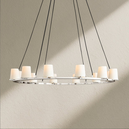 PAFZ Fabric Shade Round Chandelier 36" 48" 60" - Zelno