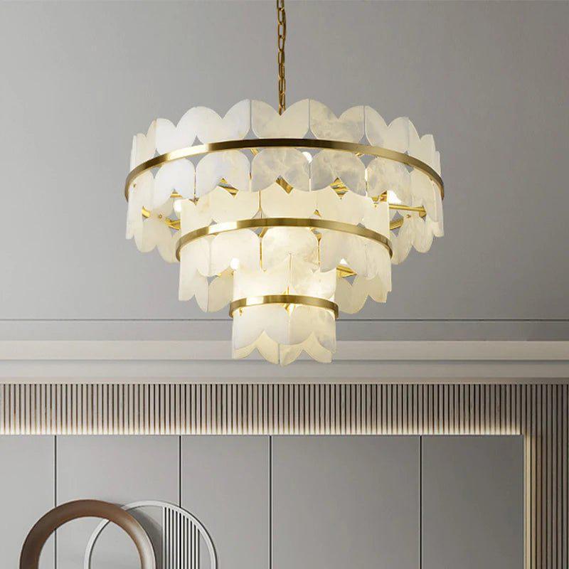 Patanga Alabaster Chandelier Light - Zelno Lighting