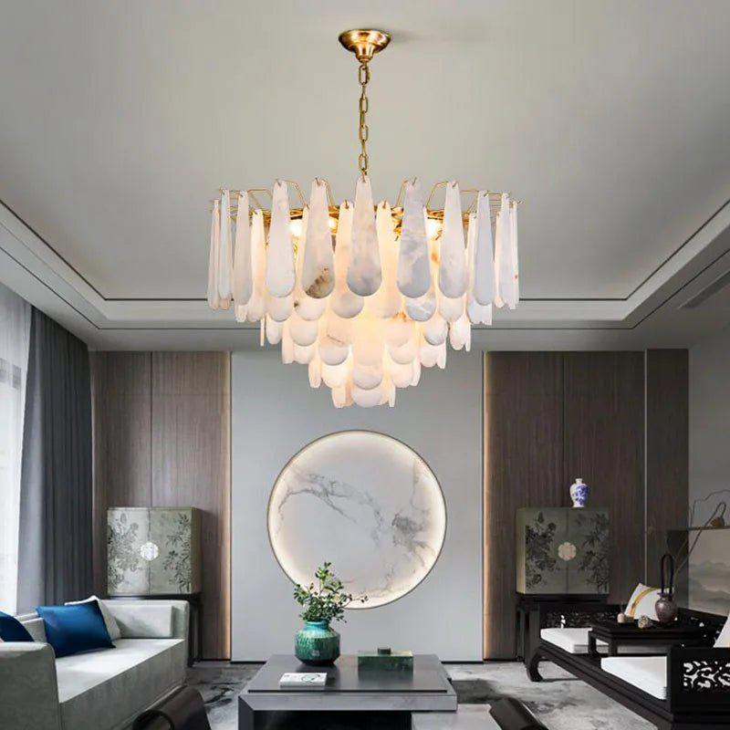 Patra Alabaster Chandelier Light - Zelno Lighting