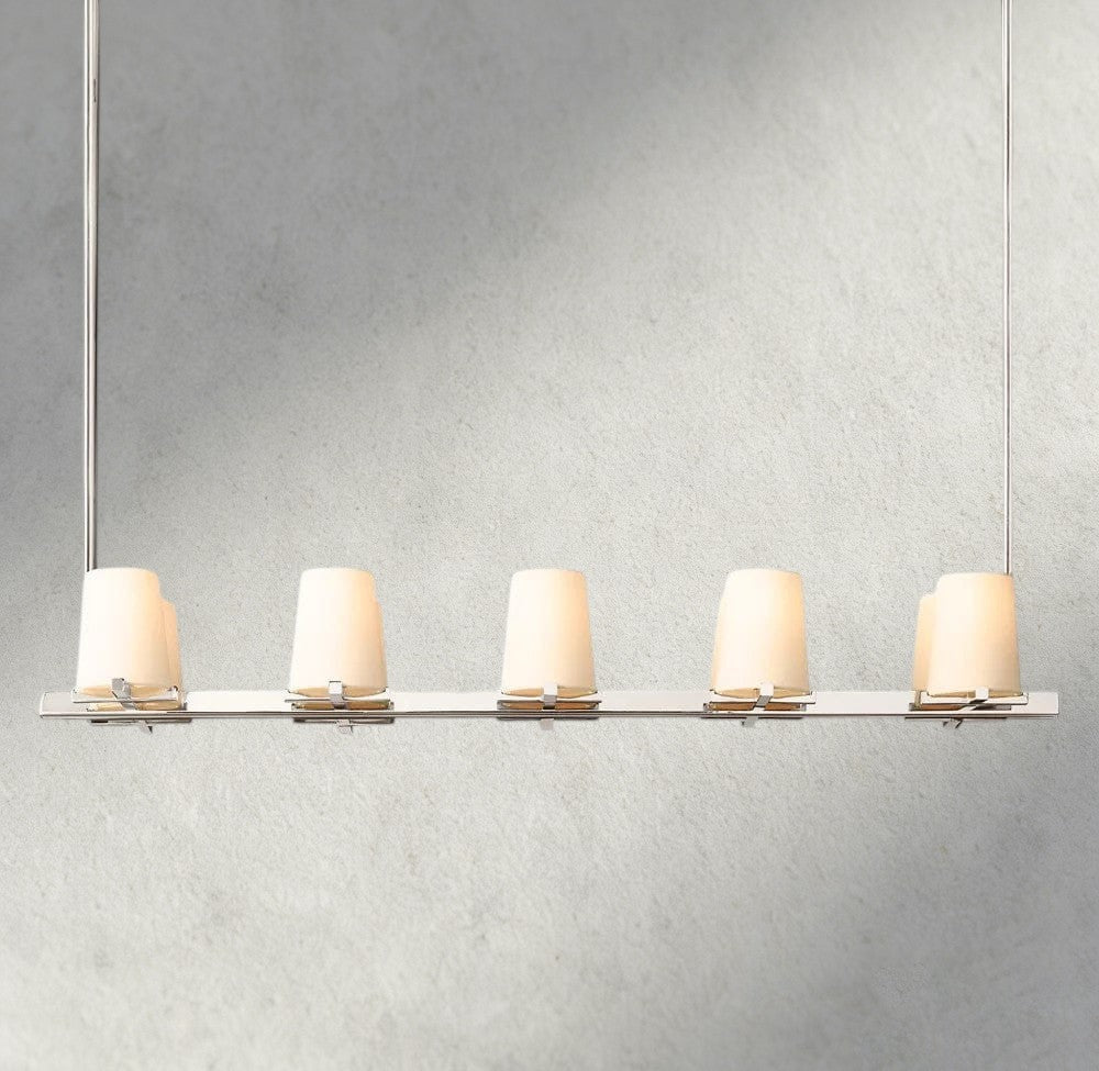 Pauillac Fabric Shade Linear Chandelier 49", 60" - Zelno Lighting