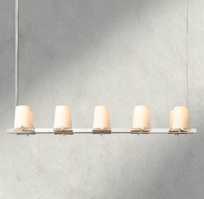 Pauillac Fabric Shade Linear Chandelier 49", 60" - Zelno Lighting