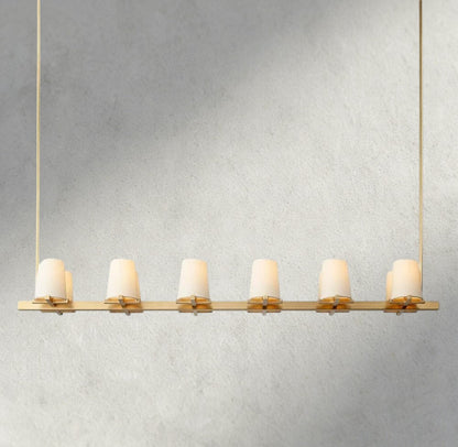 Pauillac Fabric Shade Linear Chandelier 49", 60" - Zelno Lighting