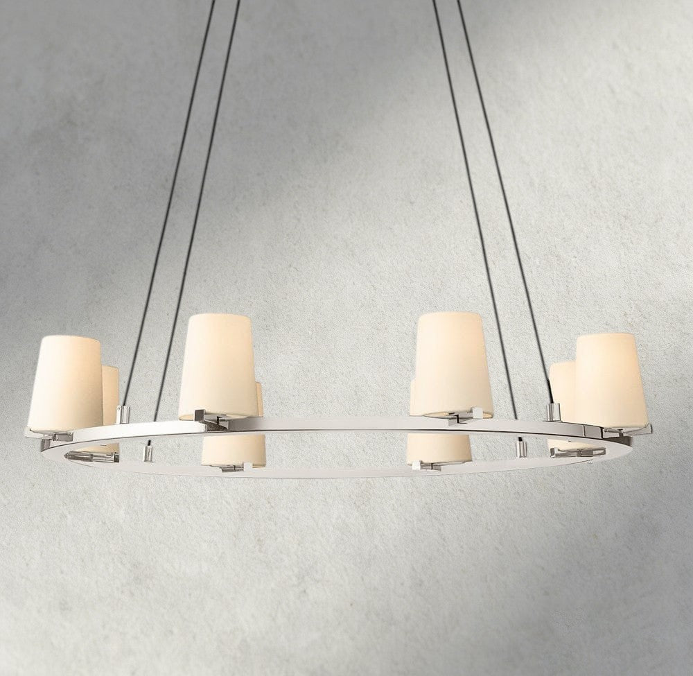 Pauillac Fabric Shade Round Chandelier 36", 48", 60" - Zelno Lighting