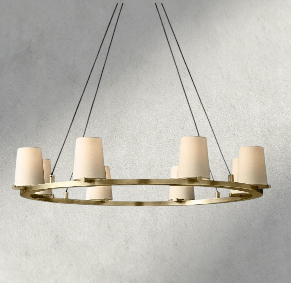 Pauillac Fabric Shade Round Chandelier 36", 48", 60" - Zelno Lighting