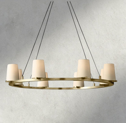 Pauillac Fabric Shade Round Chandelier 36", 48", 60" - Zelno Lighting