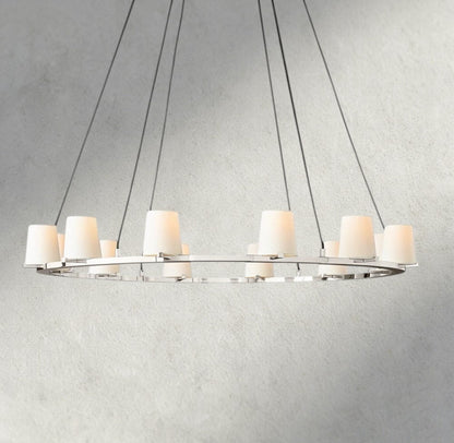 Pauillac Fabric Shade Round Chandelier 36", 48", 60" - Zelno Lighting