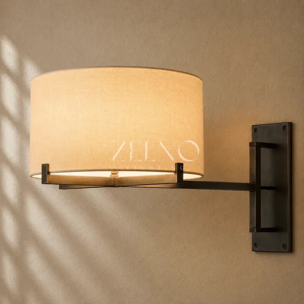 Pauillacia Drum Shade Swing-Arm Sconce - Zelno