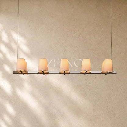 Pauillacia Fabric Shade Linear Chandelier - Zelno
