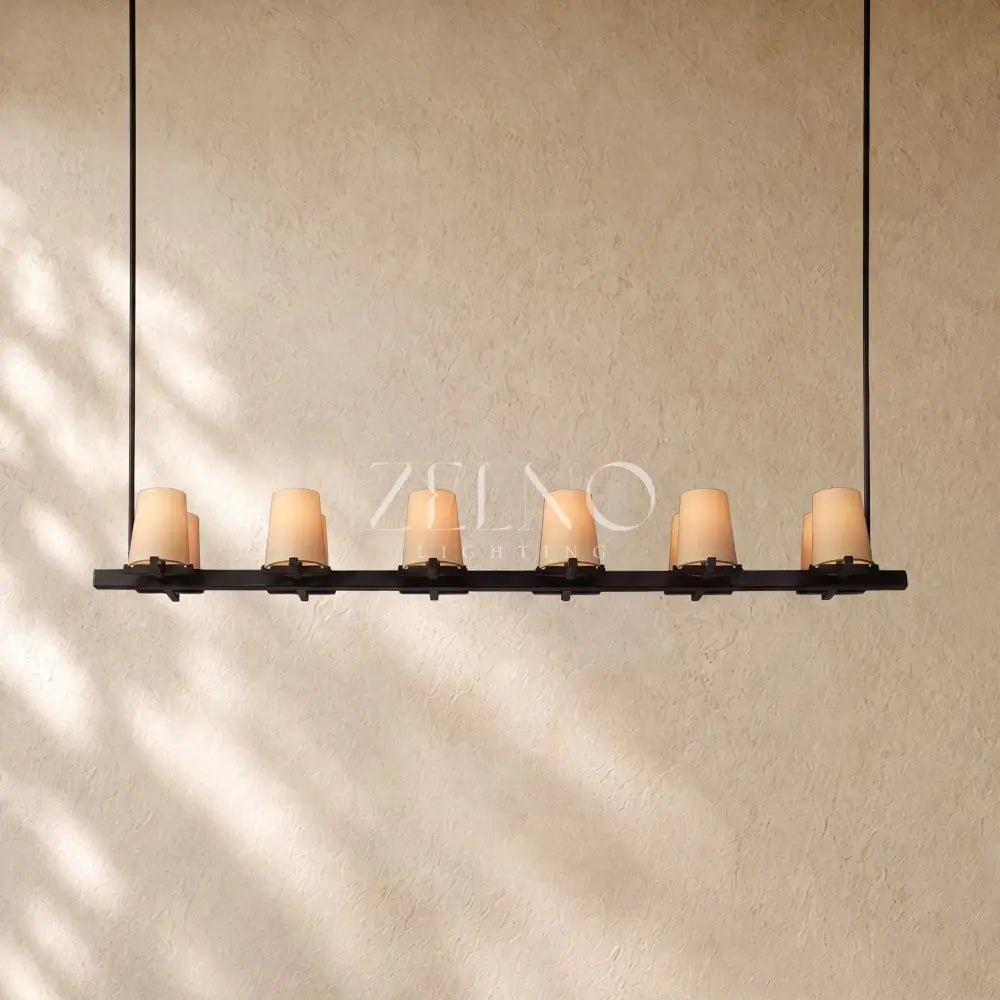 Pauillacia Fabric Shade Linear Chandelier - Zelno